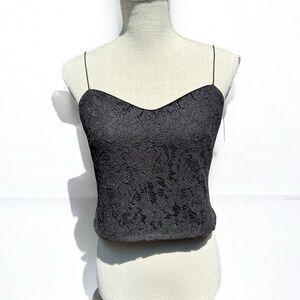 🌻Ted Baker Black Lace Sweetheart Neckline Black Cami Adjustable Straps Size S